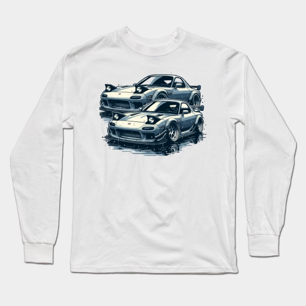 Mazda RX7 Long Sleeve T-Shirt by Vehicles-Art